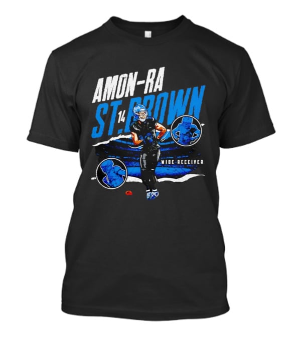Amon-Ra St Brown 14 Detroit Lions Wide Receiver Football Player Graphic T-Shirt