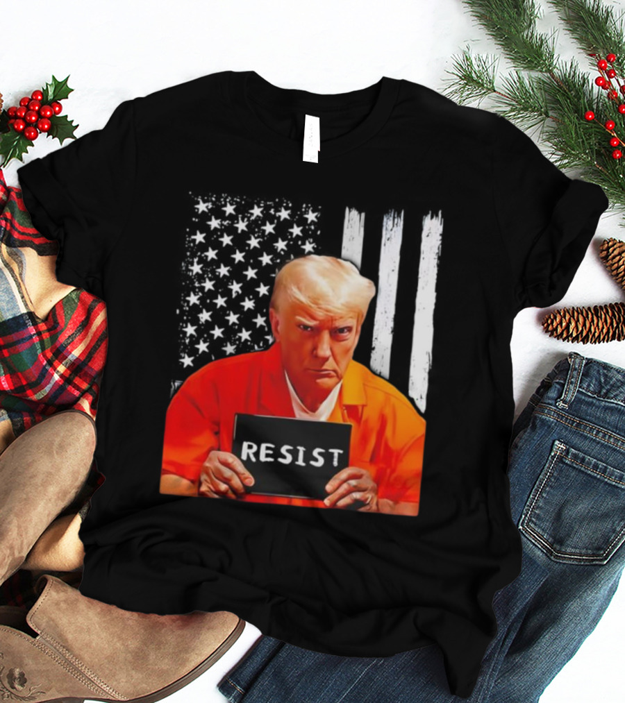 Resist Orange Prison Uniform Public Figure Shot T-Shirt