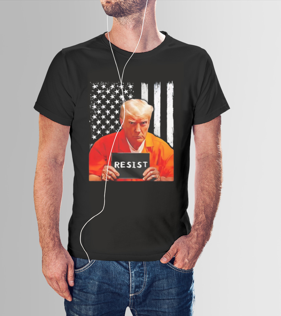 Resist Orange Prison Uniform Public Figure Shot T-Shirt