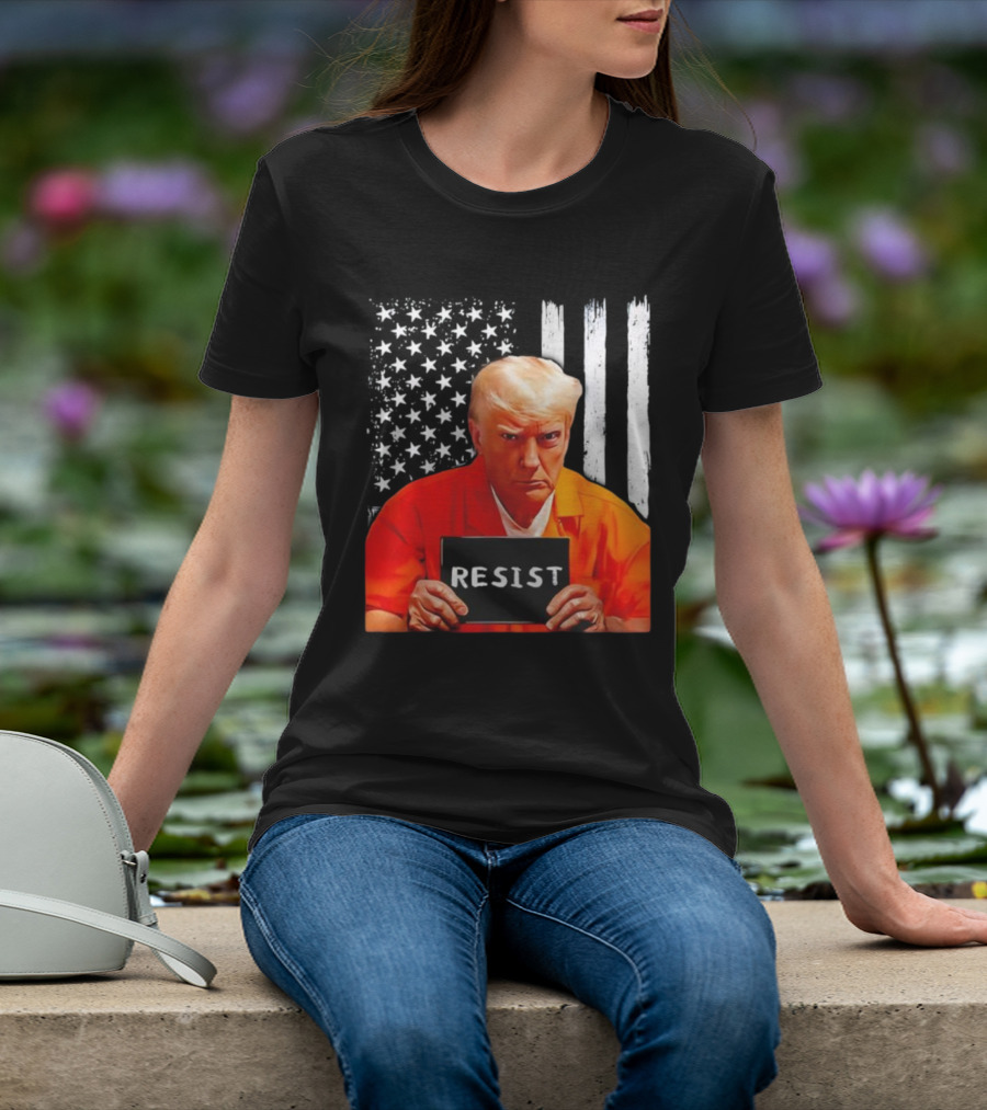 Resist Orange Prison Uniform Public Figure Shot T-Shirt