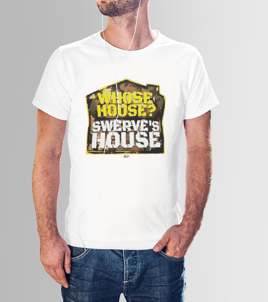 AEW Swerve Strickland Whose House Swerve's House Camo Style T-Shirt