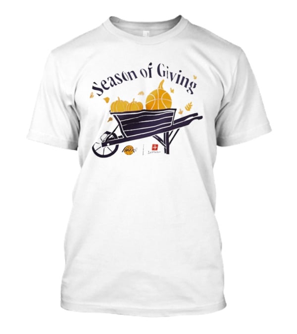 Angeles Lakers Season Of Giving Wheelbarrow Basketball Pumpkins T-Shirt