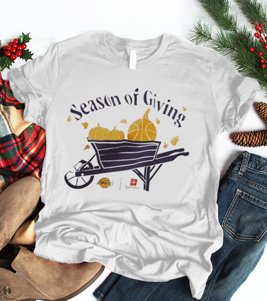 Angeles Lakers Season Of Giving Wheelbarrow Basketball Pumpkins T-Shirt