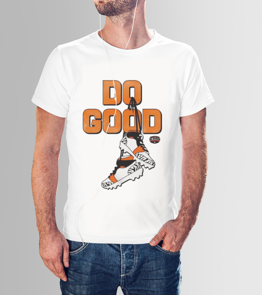 Do Good Football Cleats Cincinnati Orange Black Theme T-Shirt
