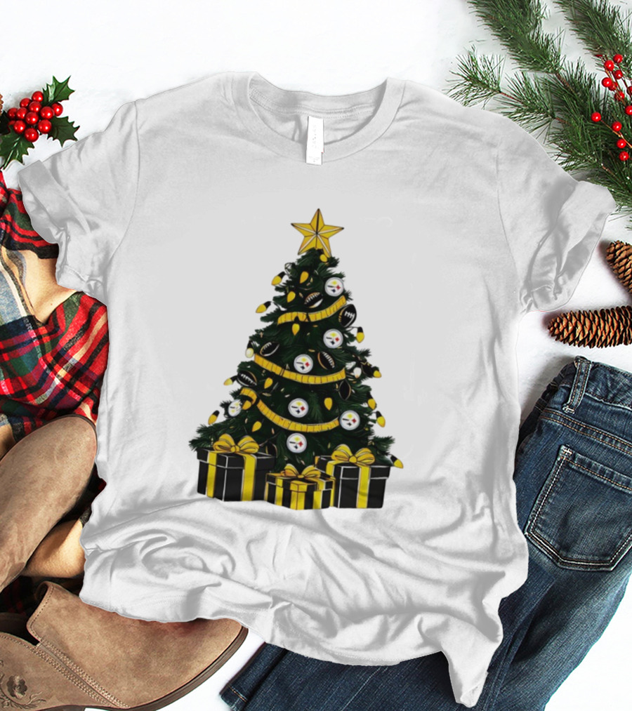 Pittsburgh Steelers Christmas Tree Holiday Decor NFL Football Gifts T-Shirt