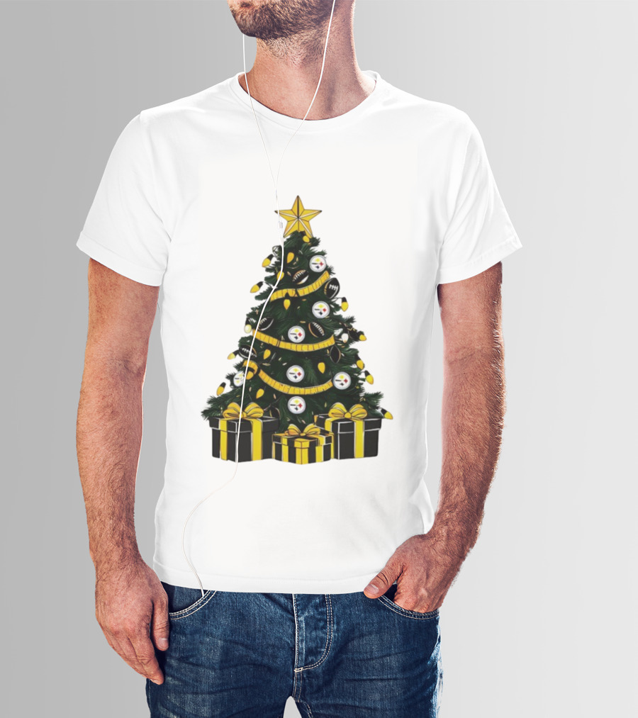 Pittsburgh Steelers Christmas Tree Holiday Decor NFL Football Gifts T-Shirt