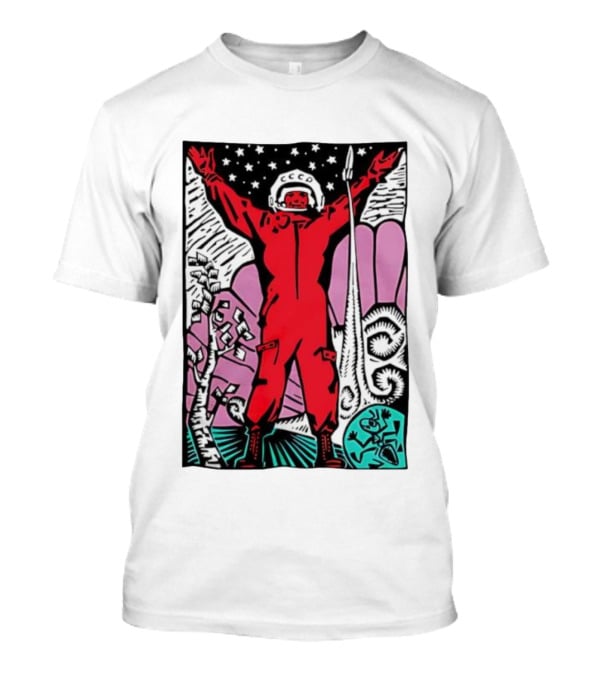 CCCP Soviet Space Hero Cosmonaut With Rocket Launch And Stars T-Shirt