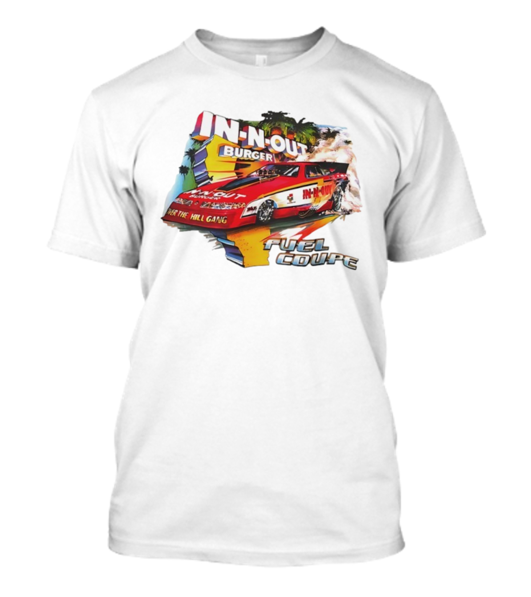 In N Out Burger Over The Hill Gang Fuel Coupe Vintage Racing Car T-Shirt