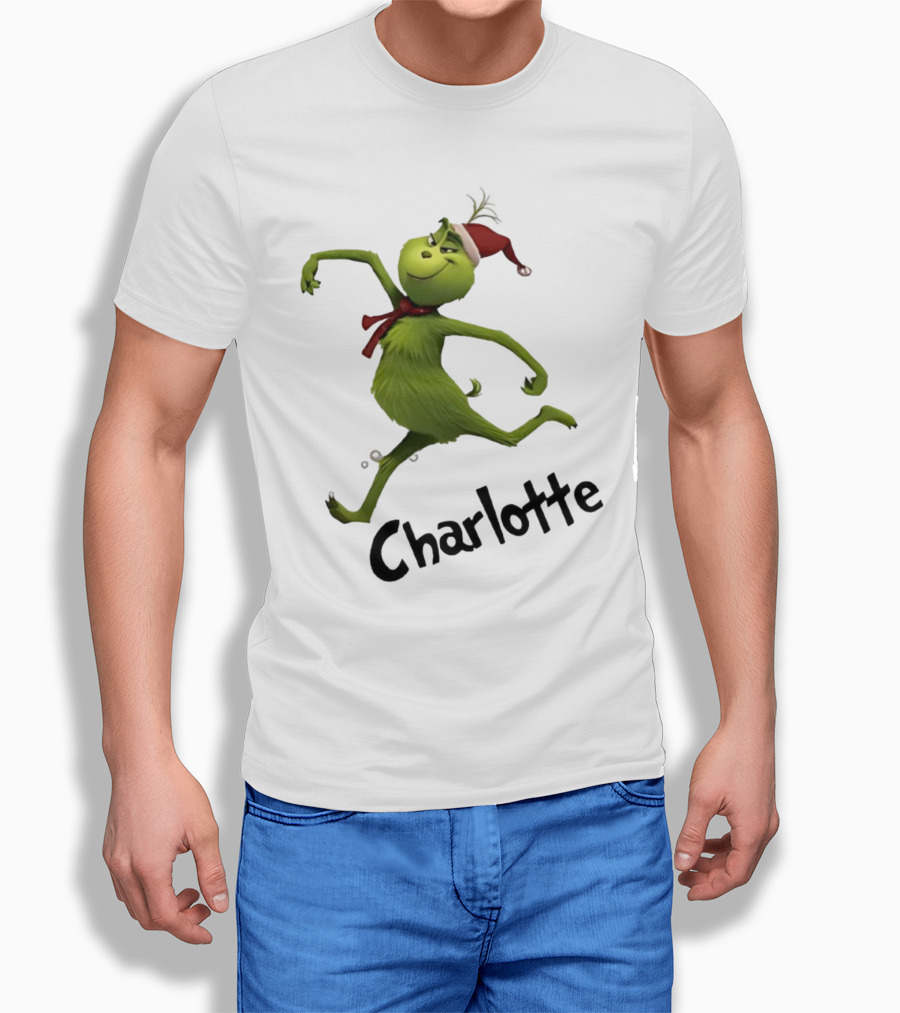 Grinch Santa Hat Charlotte Christmas Dance T-Shirt
