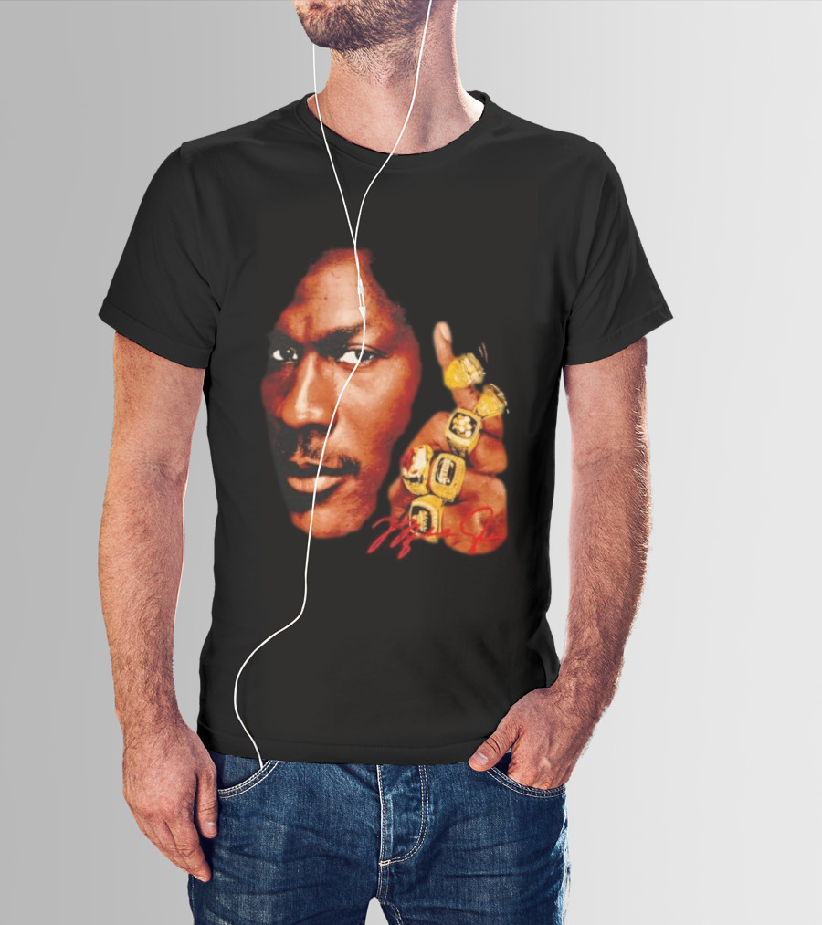 NBA Legend Michael Jordan Championship Rings Signature T-Shirt