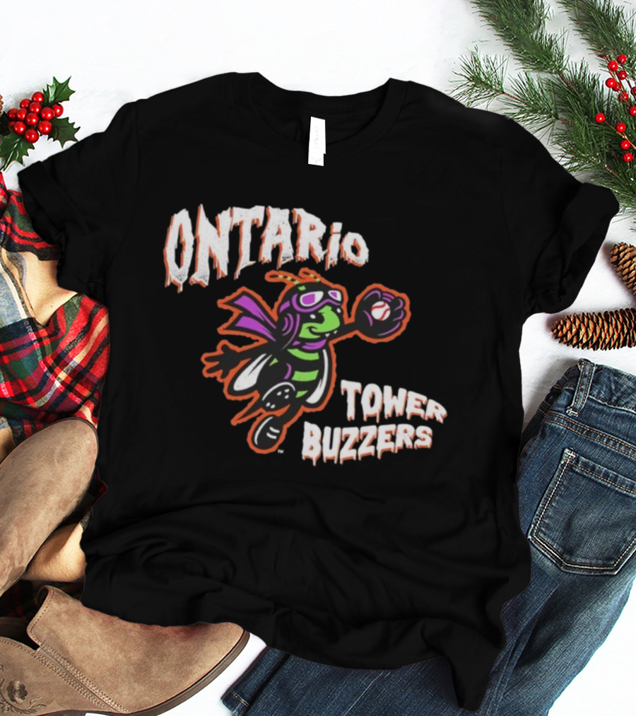Ontario Tower Buzzers Halloween Mascot Baseball Insect T-Shirt