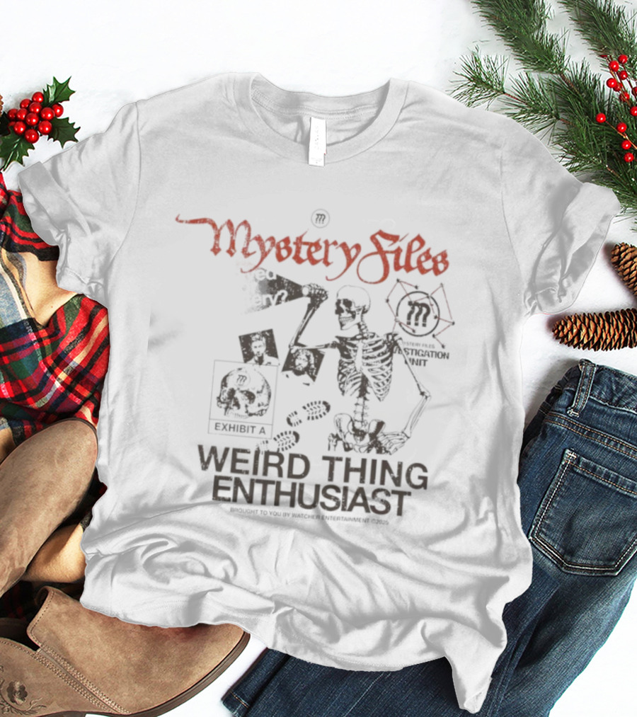 Mystery Files Weird Thing Enthusiast Skeleton Vintage Retro Vibe T-Shirt