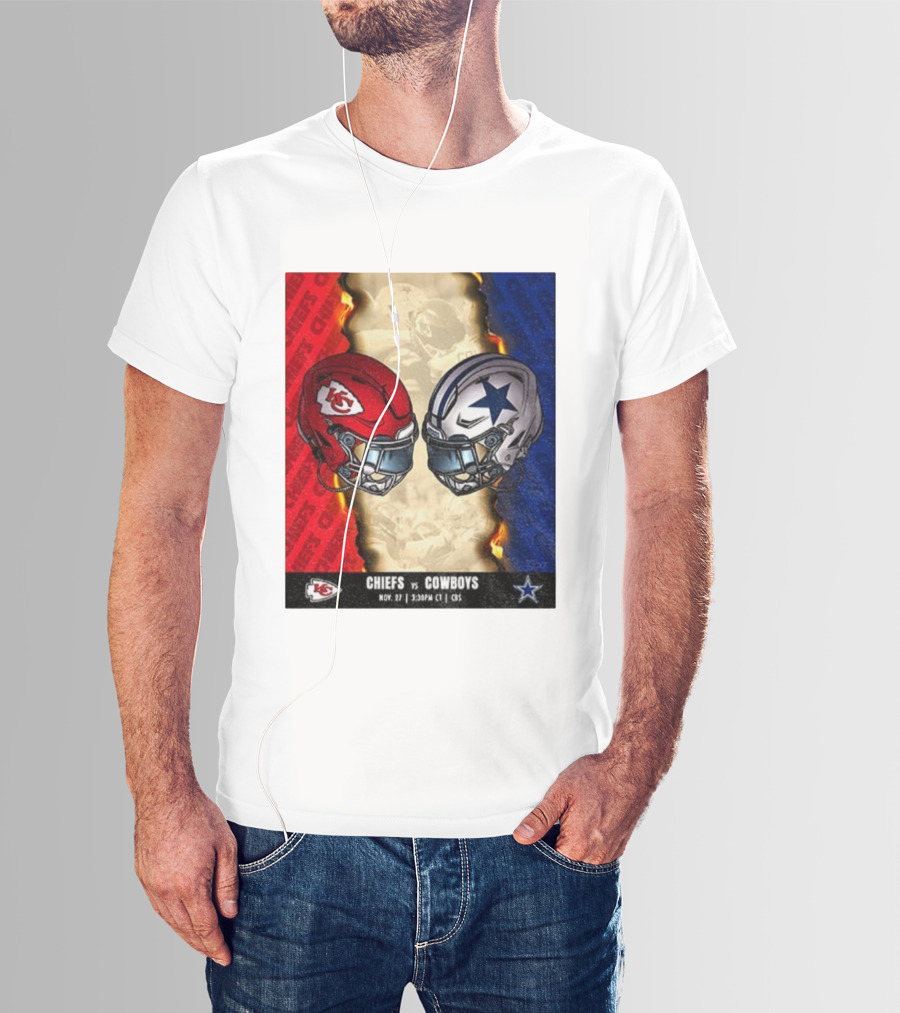 Chiefs Vs Cowboys November 27 3:30PM CT CBS Kansas City Dallas NFL Matchup T-Shirt