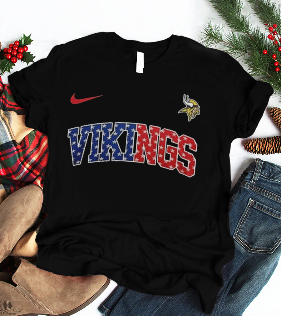 Nike Minnesota Vikings VIKINGS Never Forget January 6th 2021 Stars And Stripes T-Shirt