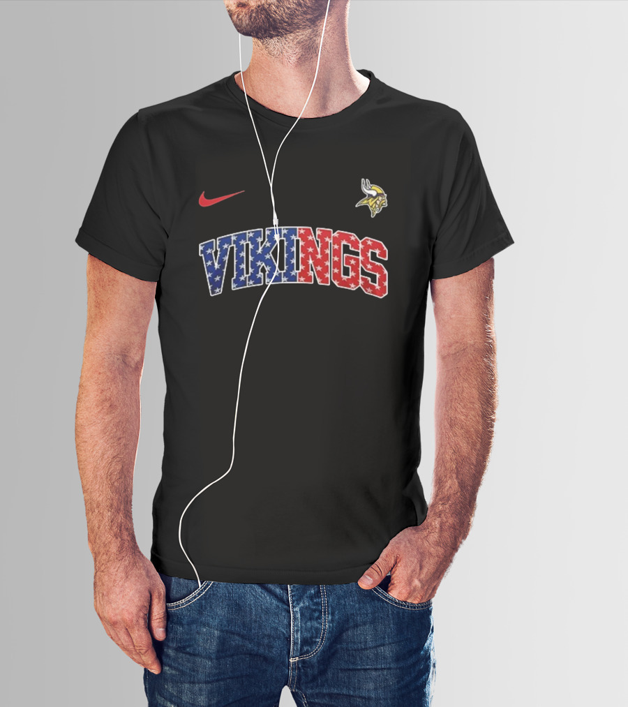 Nike Minnesota Vikings VIKINGS Never Forget January 6th 2021 Stars And Stripes T-Shirt