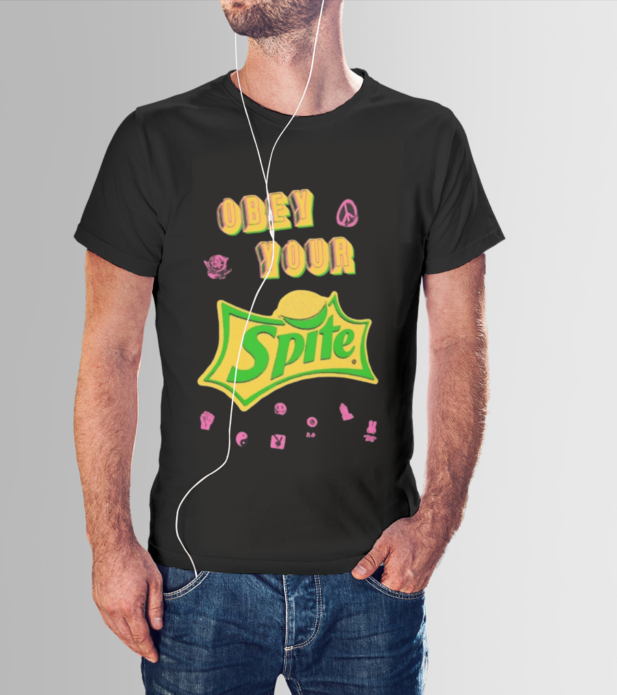 Obey Your Sprite Retro Peace Flower Symbols T-Shirt