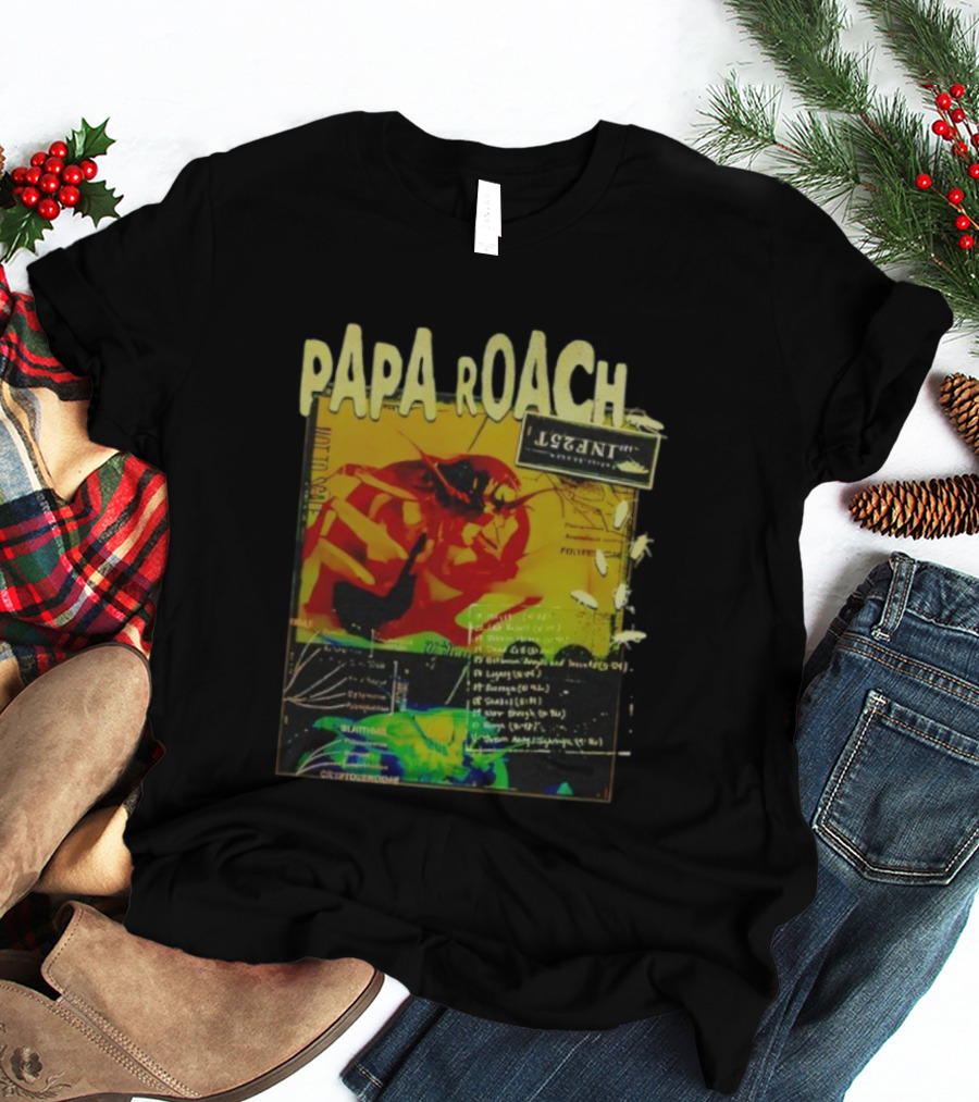 Papa Roach Infest 25 Commemorative Scraps Collage T-Shirt