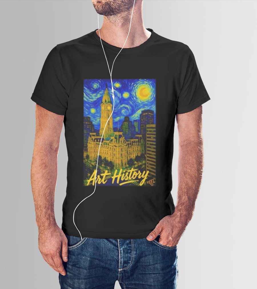 Art History Starry Van Gogh City Hall Night Scene T-Shirt