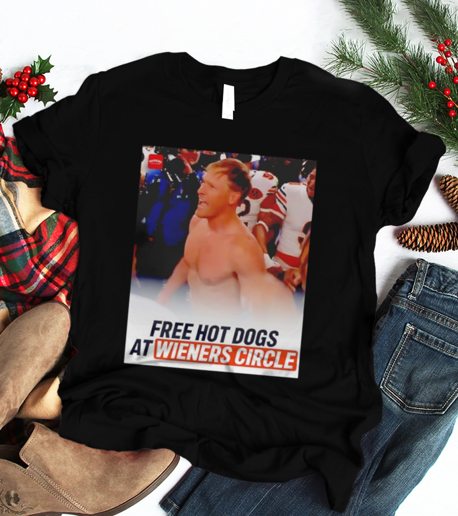 Ben Johnson Chicago Bears Celebration Free Hot Dogs At Wieners Circle T-Shirt