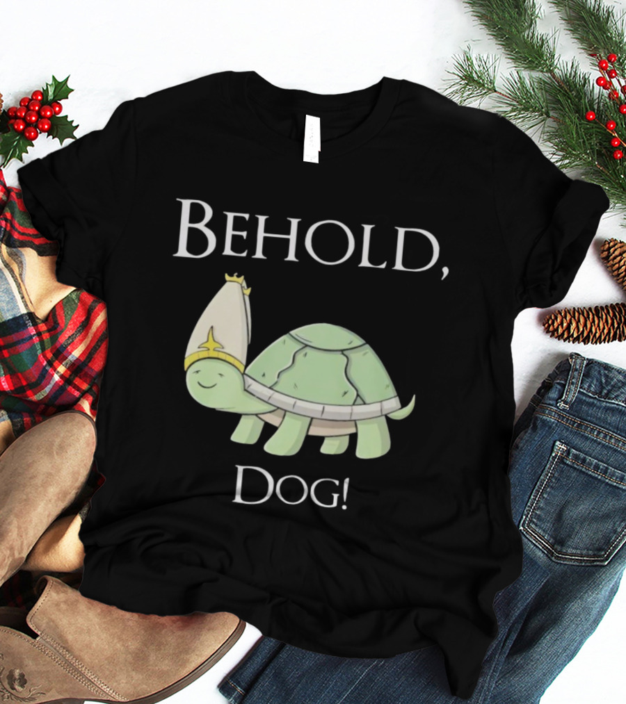 Behold Dog Turtle Wearing Bishop Hat T-Shirt