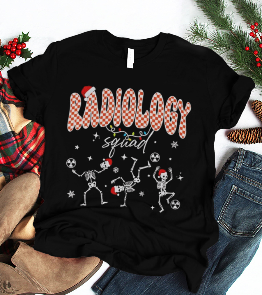 Radiology Squad Dancing Skeletons Christmas Party T-Shirt