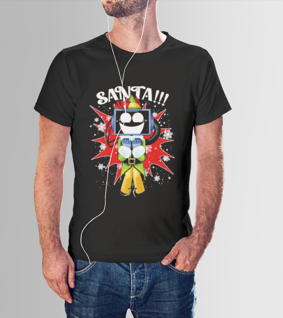 Fixt Store Merch Buddy The Fixtbot Santa Robot Explosion Black T-Shirt