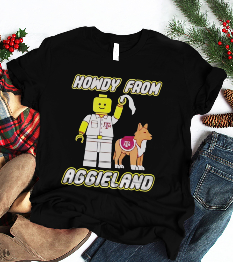 Howdy From Aggieland Texas A&M Character And Dog T-Shirt