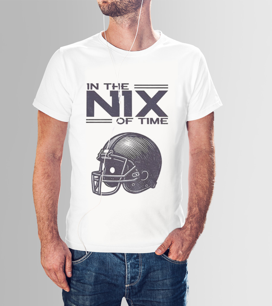 In The Nix Of Time Bo Nix Denver Broncos Football Helmet T-Shirt