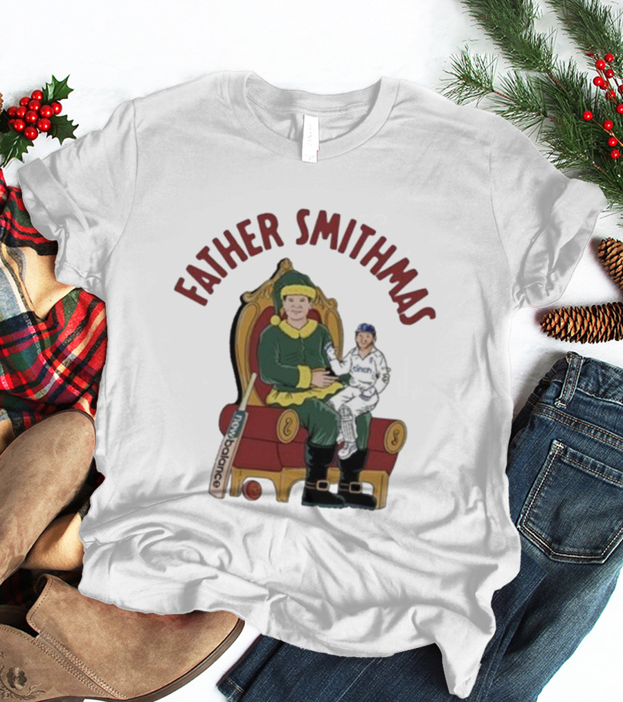 Father Smithmas Santa Suit Christmas Cricket Steve Smith T-Shirt