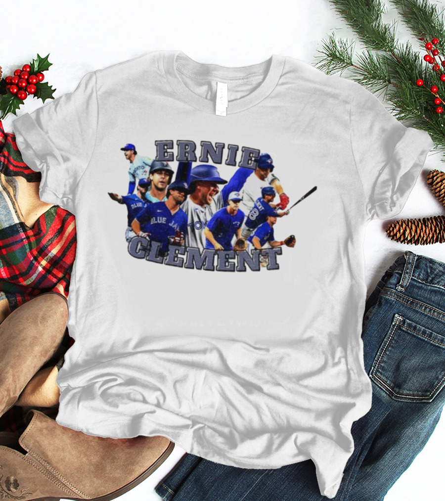 Ernie Clement Toronto Blue Jays Baseball Player Collage T-Shirt