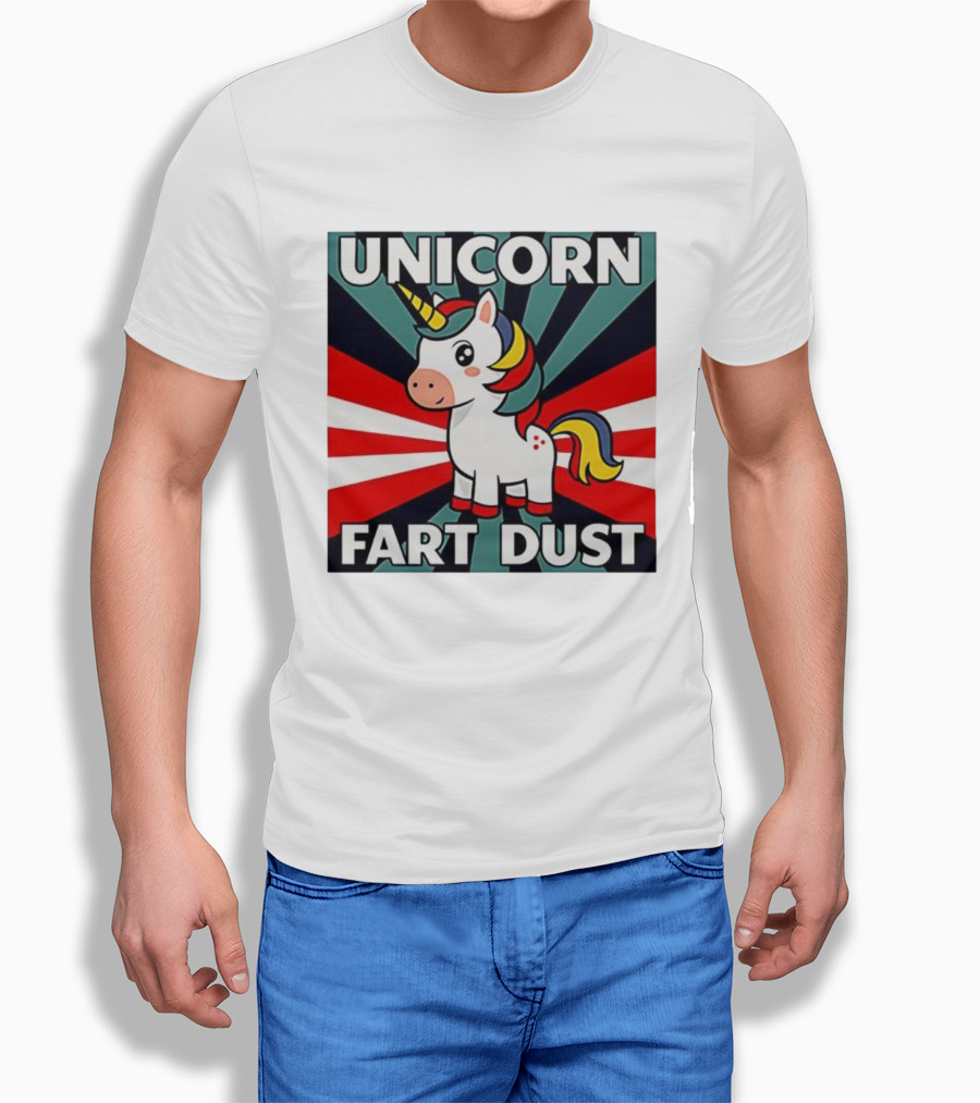 Unicorn Fart Dust Cartoon Colorful Cute Design T-Shirt