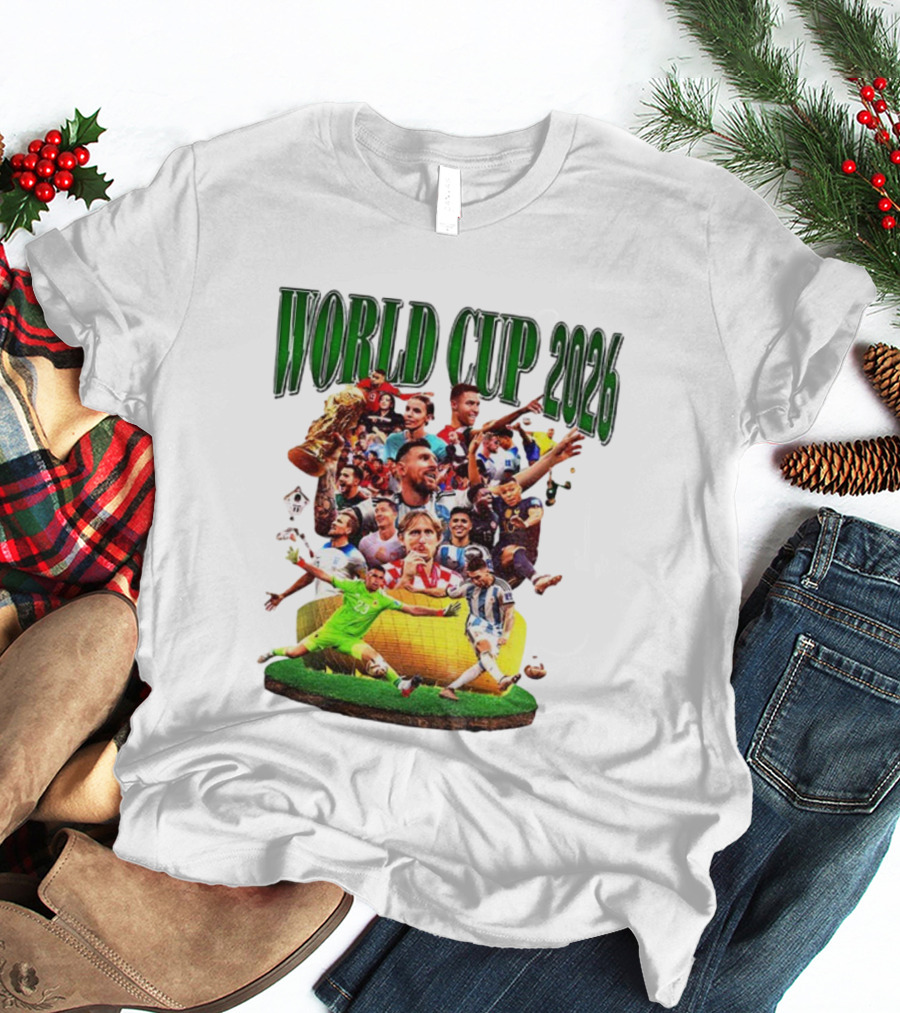 World Cup 2026 Soccer Celebration Stars And Trophy T-Shirt