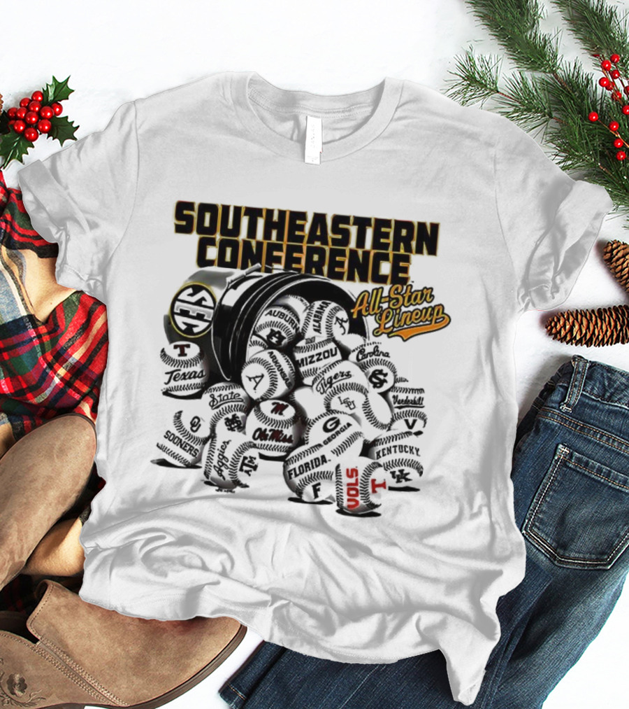 Southeastern Conference All Star Baseball Lineup Teams T-Shirt