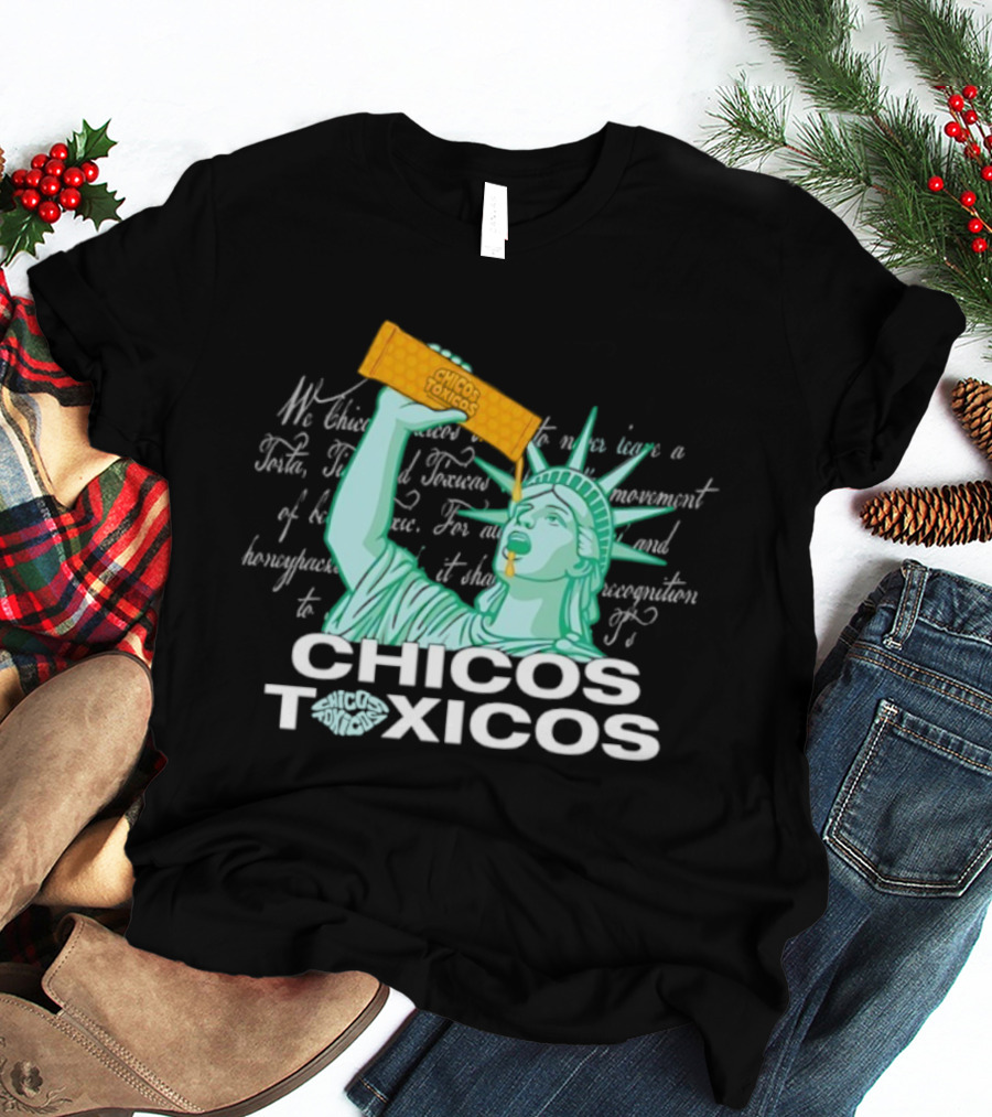 Chicos Toxicos Statue Of Liberty Honeycomb New York Humor T-Shirt