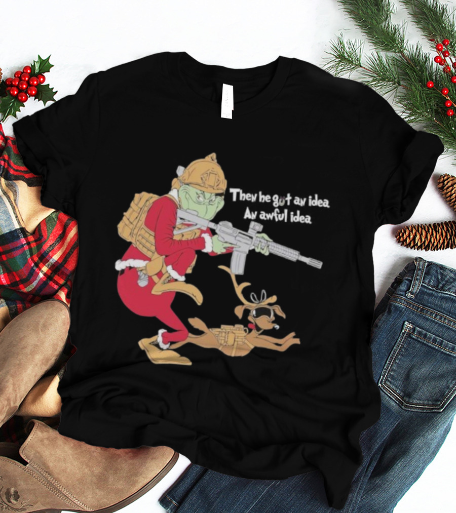 Grunt Style Operator Grinch Christmas Army Tactical Gear Santa Claus T-Shirt