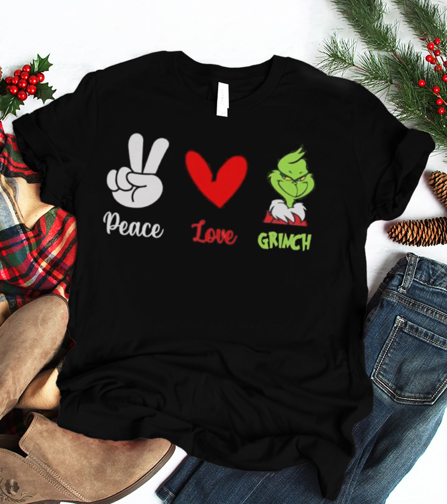 Peace Love Grinch Holiday Celebration T-Shirt