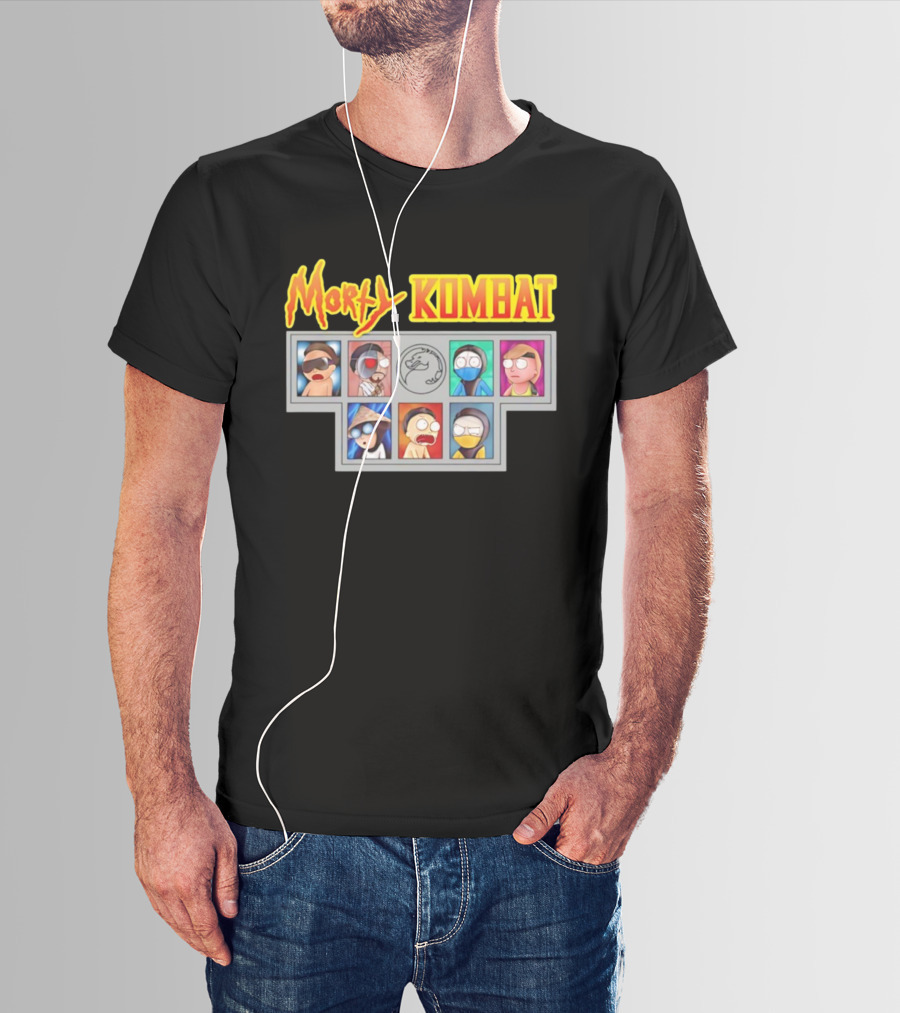 Morty Kombat Rick And Morty Mortal Kombat Characters Crossover T-Shirt
