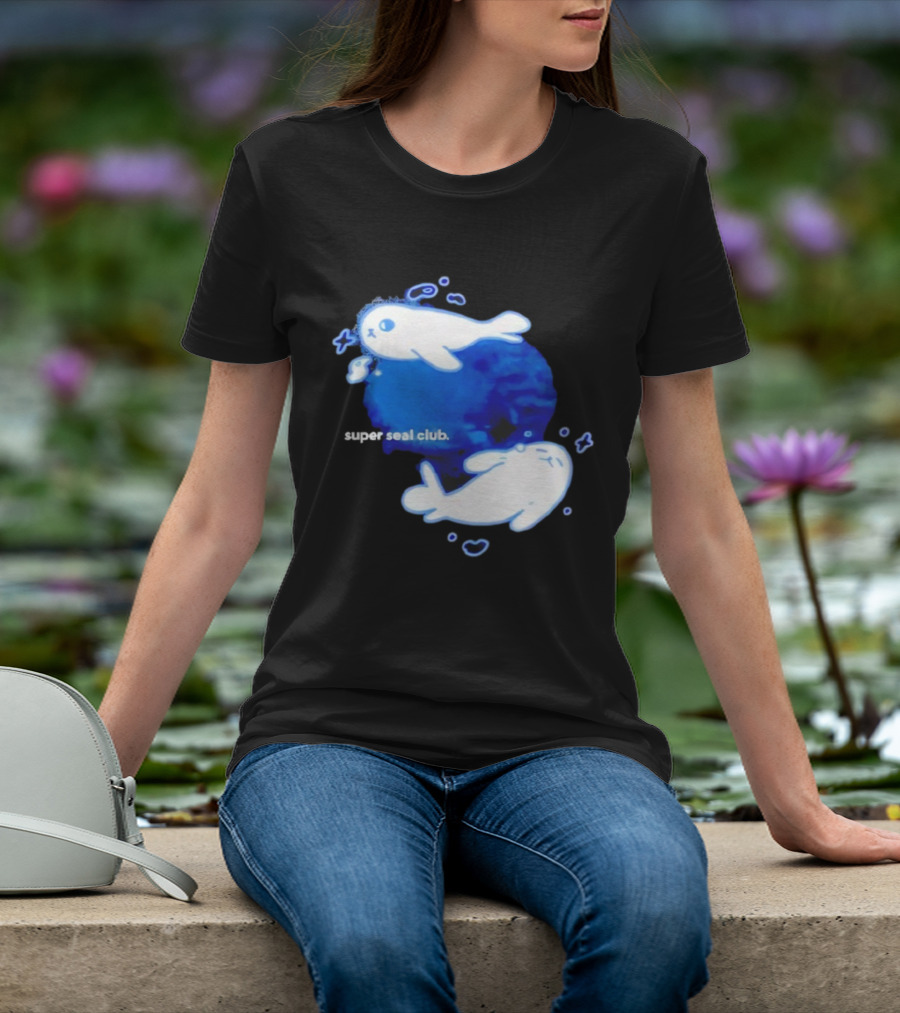 Super Seal Club 2025 Cute Cartoon Seal Design T-Shirt