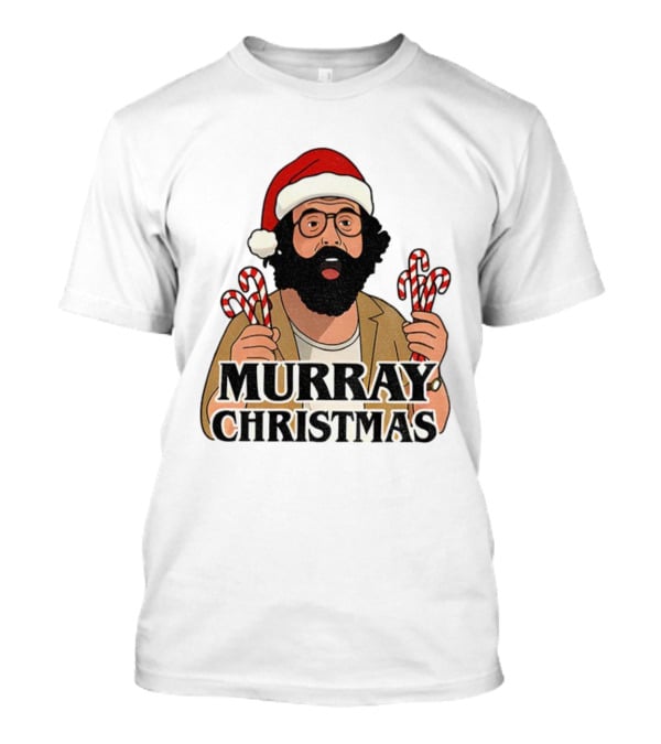 Murray Bauman Murray Christmas Funny Holiday Santa Candy Cane T-Shirt