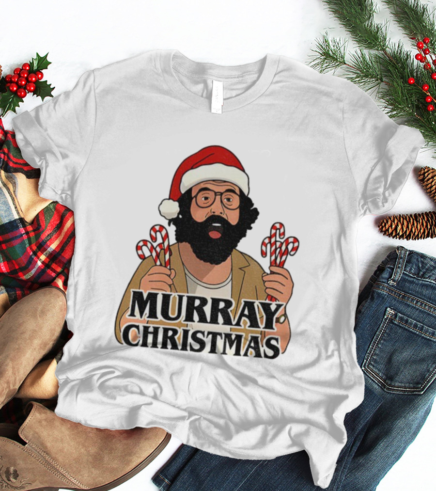 Murray Bauman Murray Christmas Funny Holiday Santa Candy Cane T-Shirt