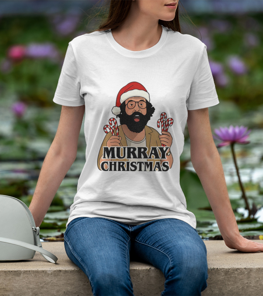 Murray Bauman Murray Christmas Funny Holiday Santa Candy Cane T-Shirt