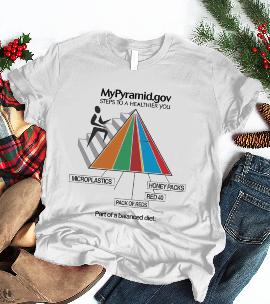 MyPyramid.Gov Steps To A Healthier You Microplastics Juice Packs Two Of These Part Of A Balanced Diet T-Shirt