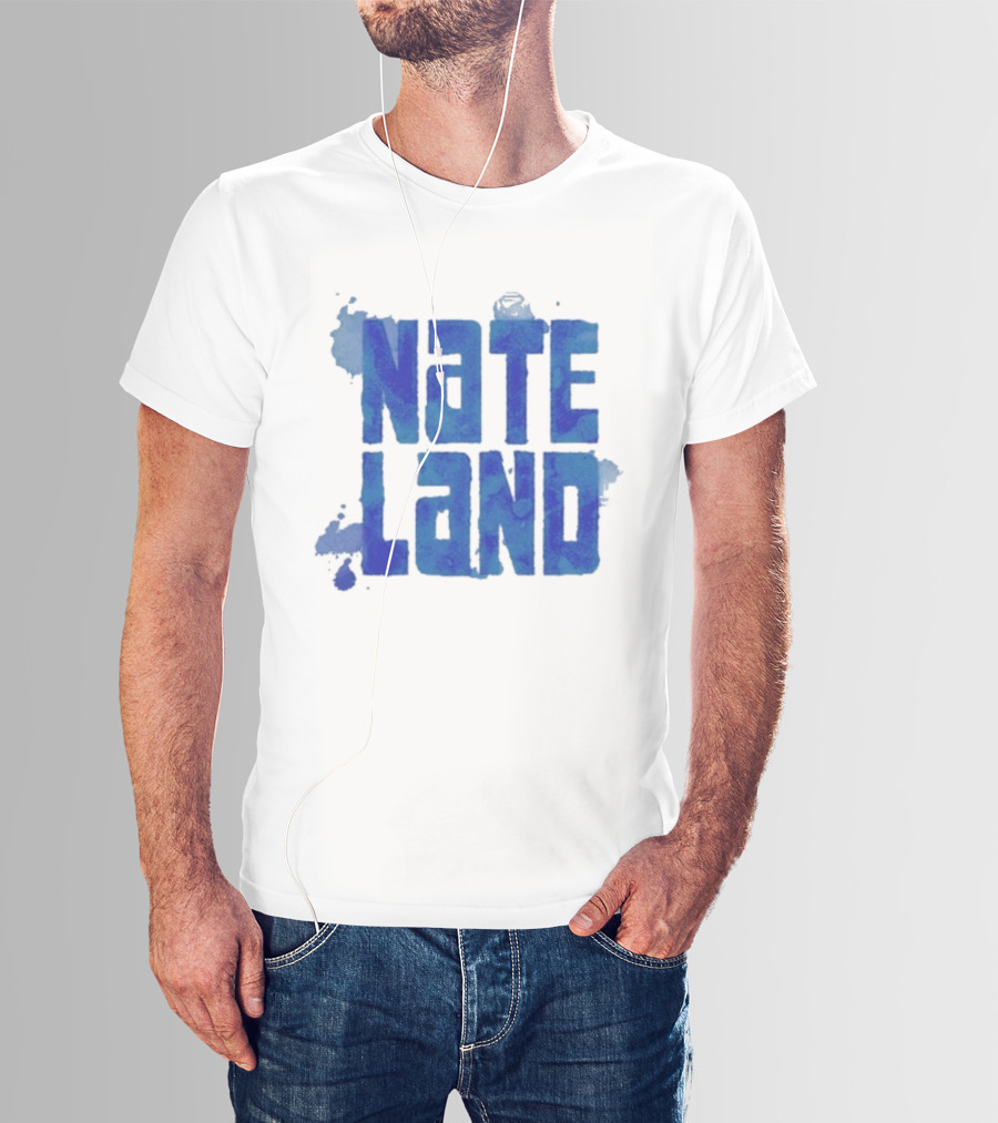 Nate Land Watercolor Reflection Text T-Shirt