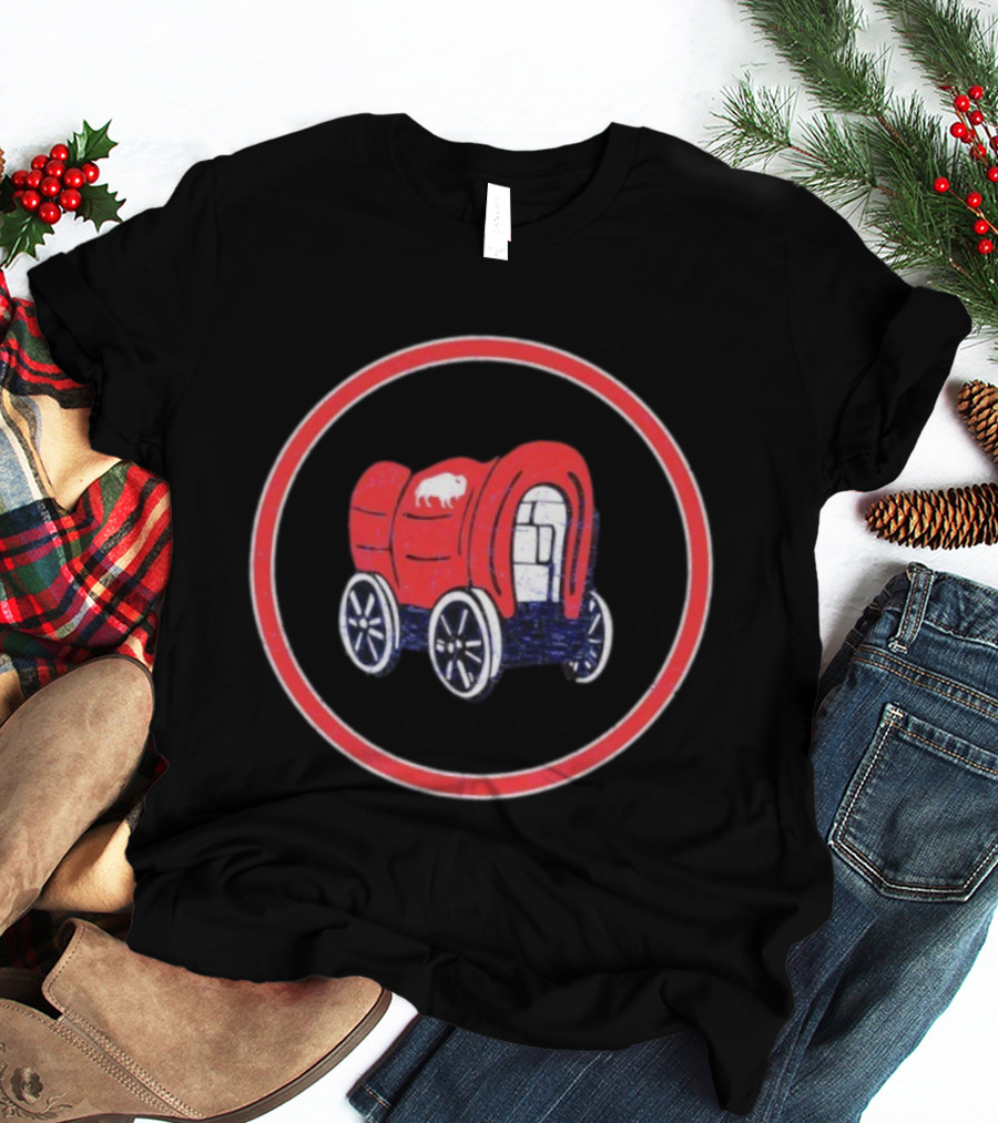 Buffalo Bills Circle The Wagons Iconic Red Wagon Symbol T-Shirt