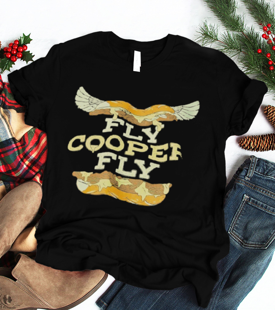 Fly Cooper Fly Cheesesteak Wings Football Theme T-Shirt