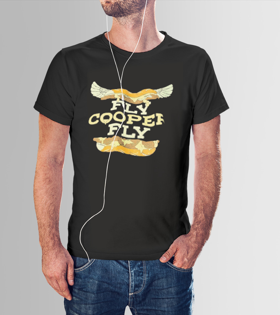 Fly Cooper Fly Cheesesteak Wings Football Theme T-Shirt
