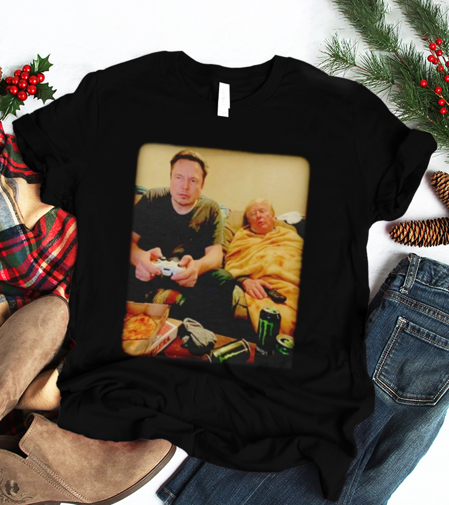 Elon Don Gaming Pizza Couch Monster Energy T-Shirt