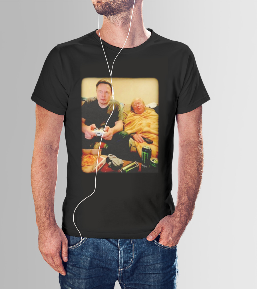 Elon Don Gaming Pizza Couch Monster Energy T-Shirt