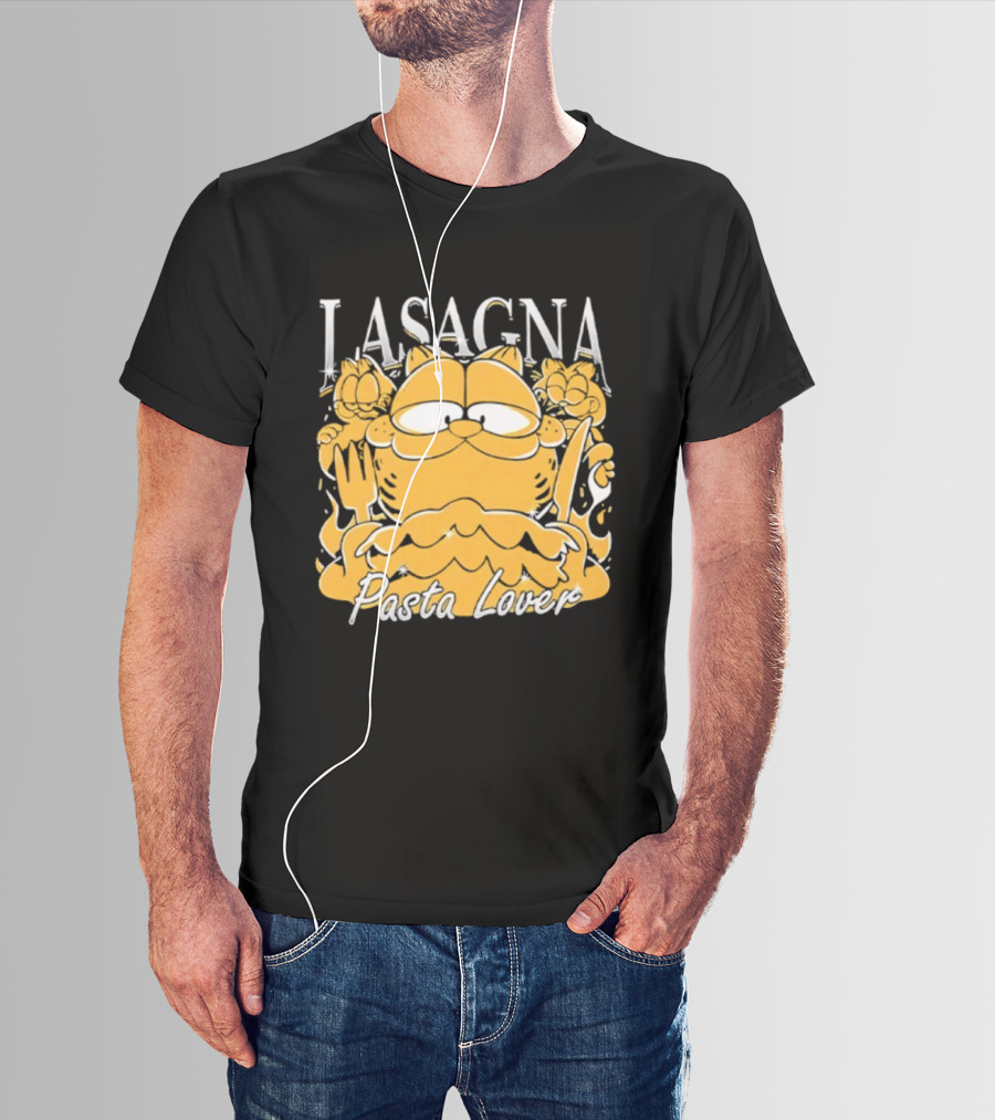 Garf Lasagna Pasta Lover Cat Iconic Character Fun Design T-Shirt