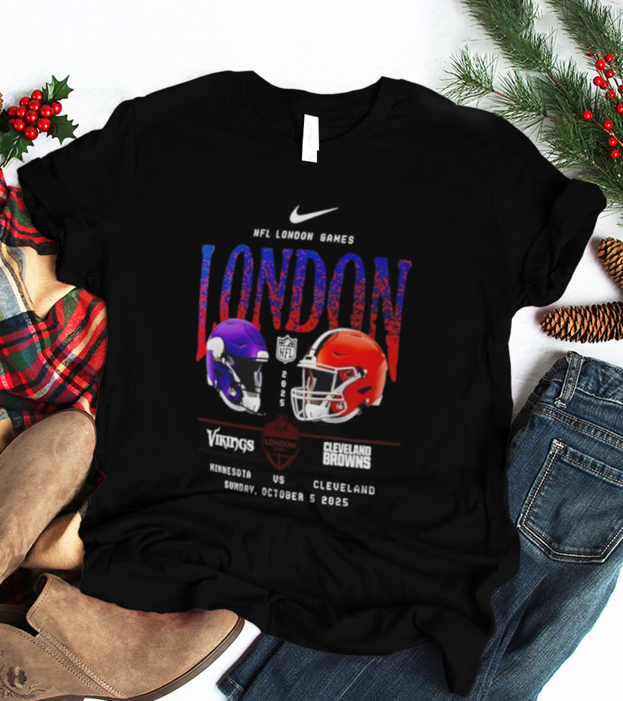 NFL London Games Vikings Vs Browns October 5th 2025 Helmets Clash T-Shirt